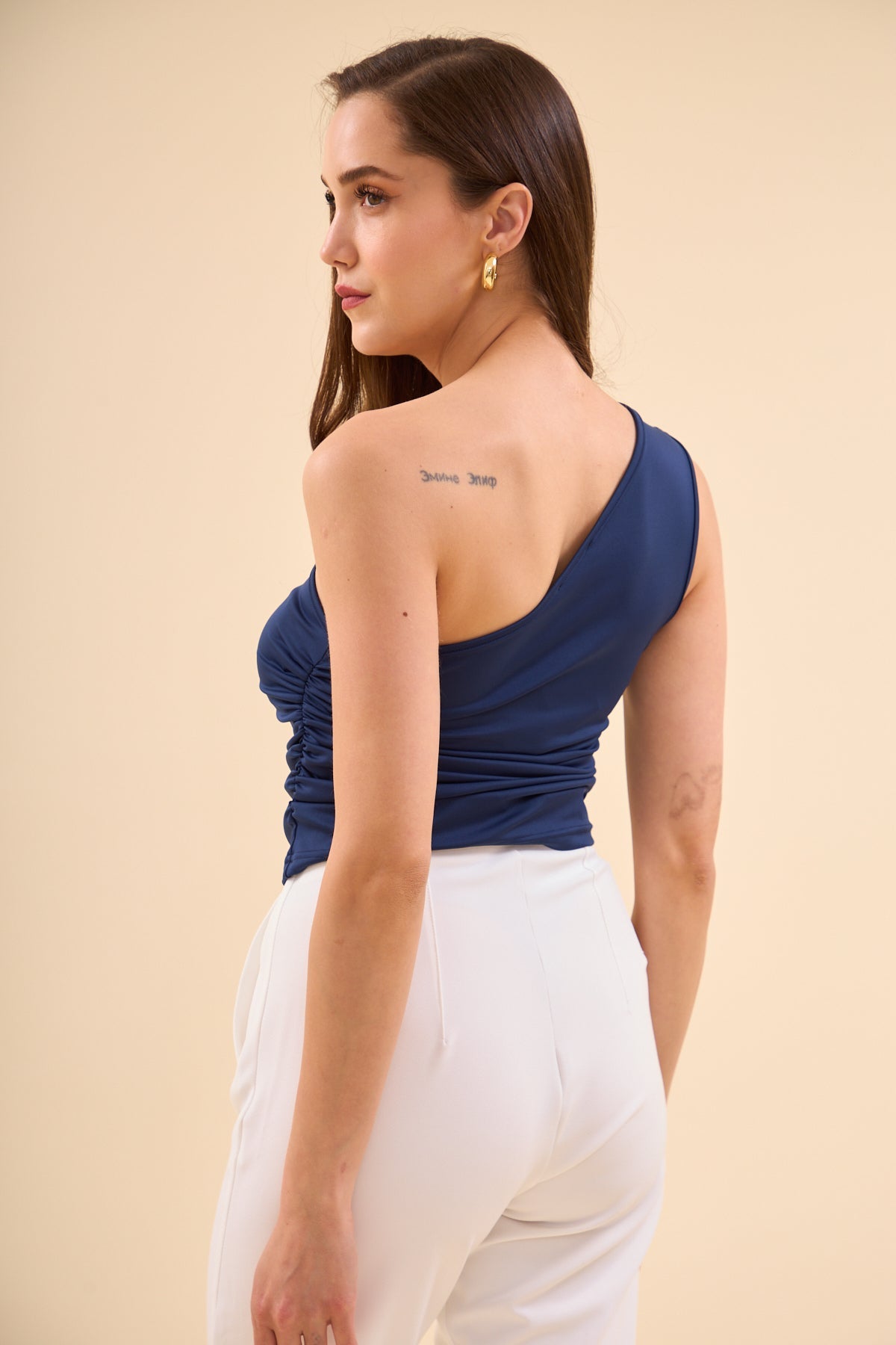 One Shoulder Floral Detail Tank Top – Navy Blue | Blouse | CLOTHES | Lebbse One Shoulder Floral Detail Tank Top – Navy Blue | Blouse | CLOTHES | Lebbse