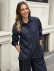 6- قميص نسائي جينز غامق - Orfo Jean Shirt