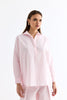 قميص نسائي باراشوت اوفرسايز باللون الوردي - Oval Cut Parachute Oversize Shirt Pink
