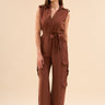 Overalls with Cargo Pockets Brown - Lebbse