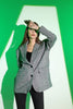 رمادى بليزر رصاصي مخطط اوفرسايز - OVERSIZR Striped Grey blazer Jacket