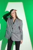 5- رمادى بليزر رصاصي مخطط اوفرسايز - OVERSIZR Striped Grey blazer Jacket