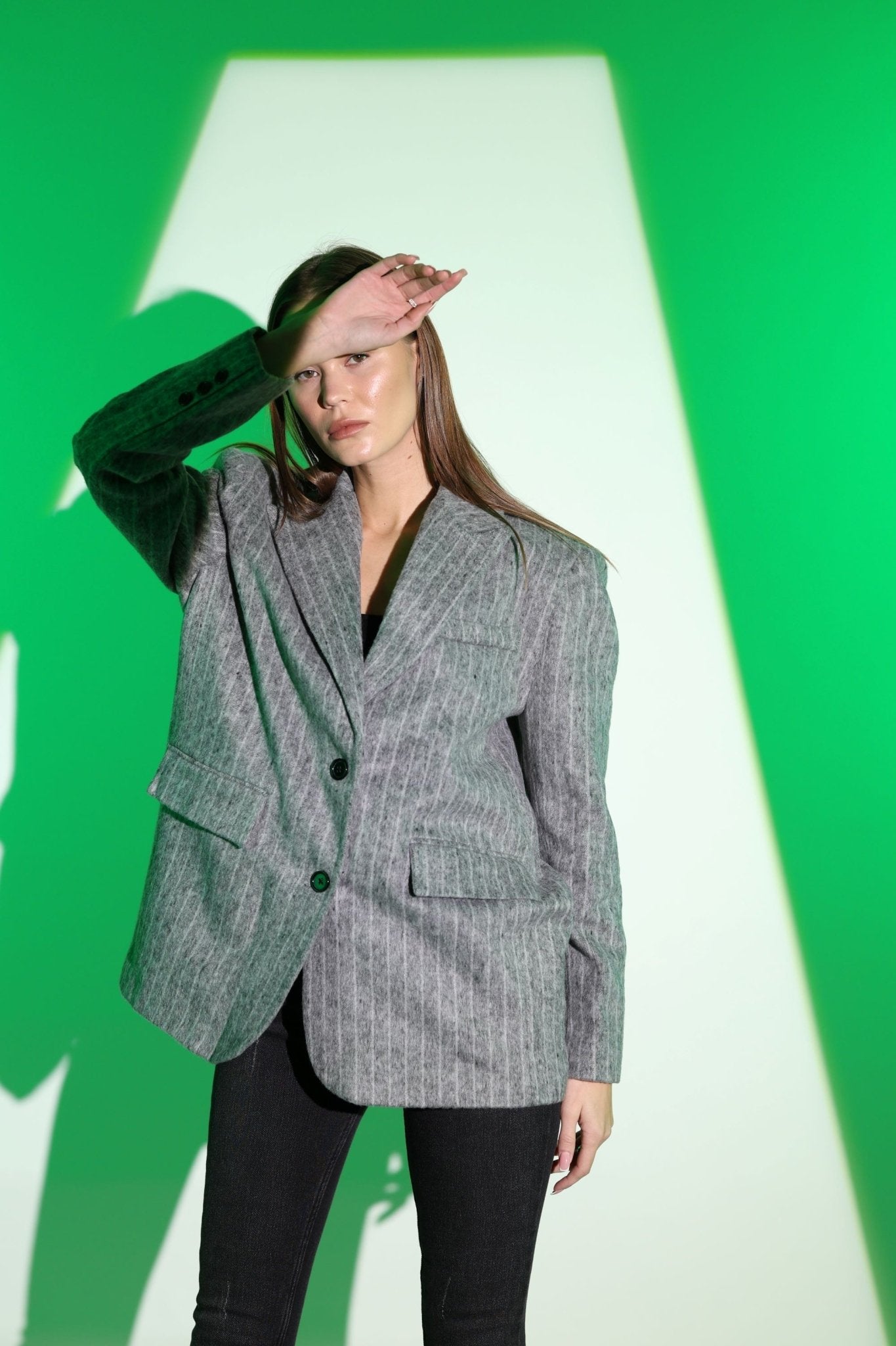 OVERSIZR Striped Grey blazer Jacket | CLOTHES | Jackets & Blazers | Lebbse OVERSIZR Striped Grey blazer Jacket | CLOTHES | Jackets & Blazers | Lebbse