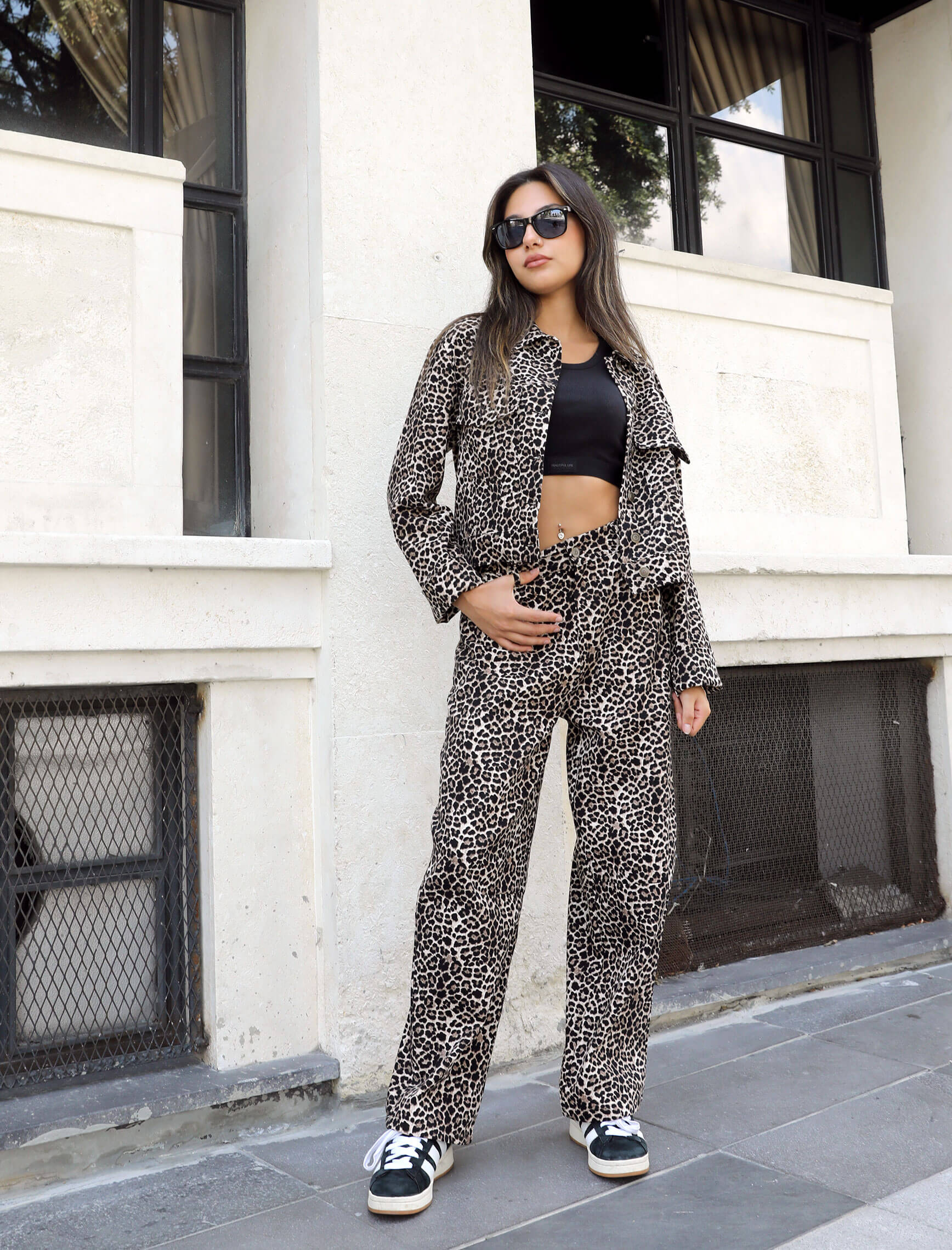 Leopard Pattern Gabardine Suit