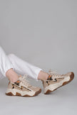 Women's Leopard Detail Sneakers Desya - Beige