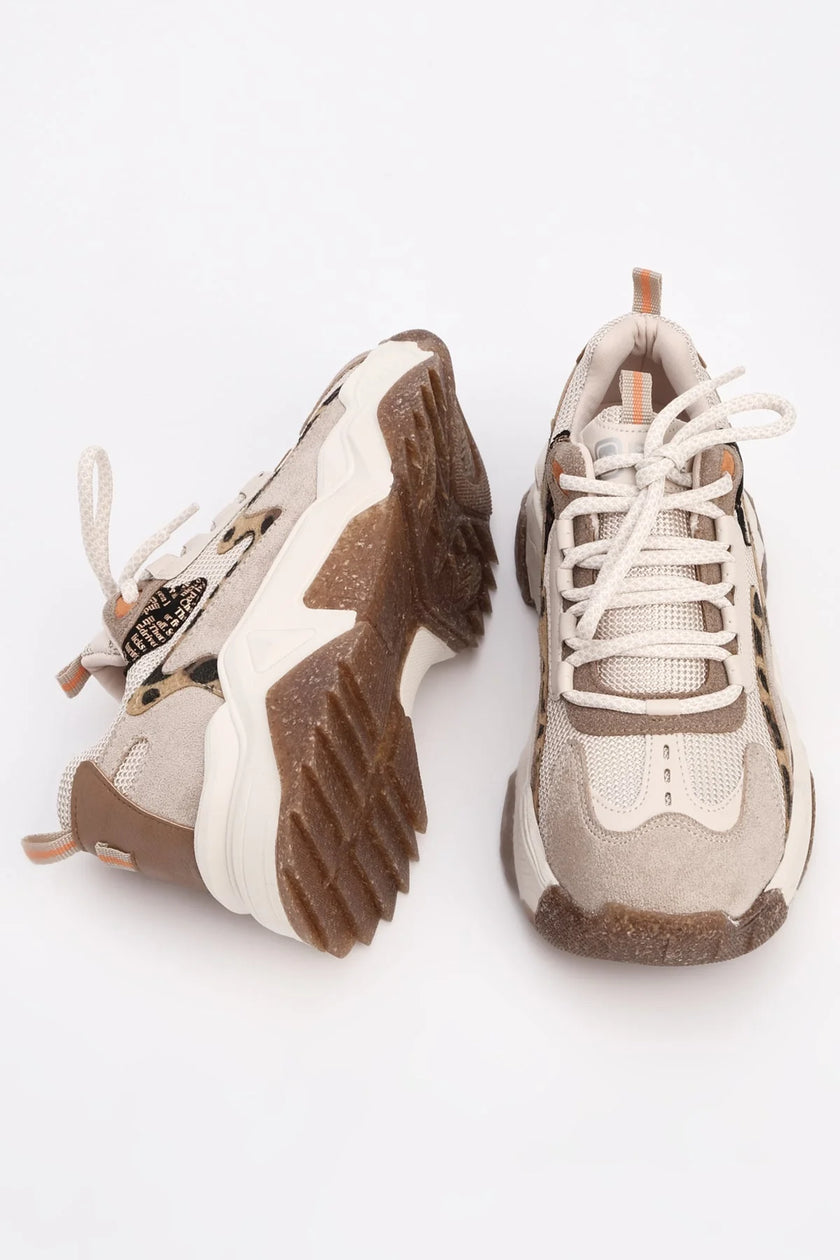 Women's Leopard Detail Sneakers Desya - Beige