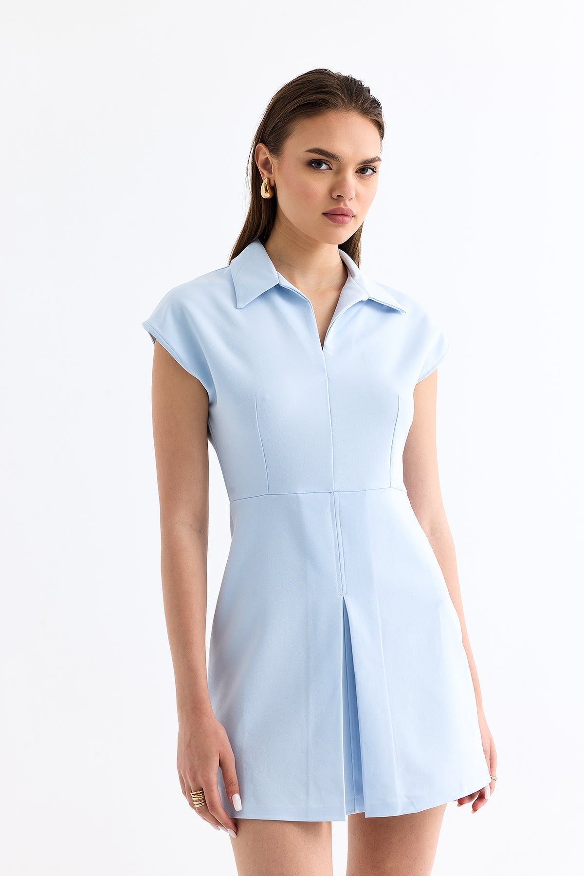 Padded Mini Dress Baby Blue - Lebbse