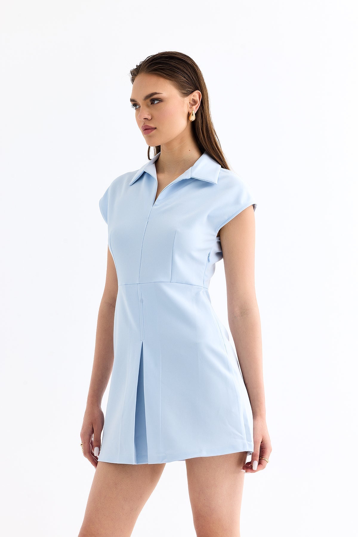 Padded Mini Dress Baby Blue - Lebbse