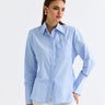 قميص نسائي بخصر مفصل لون أزرق فاتح - Padded Waist Tied Shirt Baby Blue