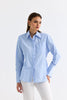 قميص نسائي بخصر مفصل لون أزرق فاتح - Padded Waist Tied Shirt Baby Blue