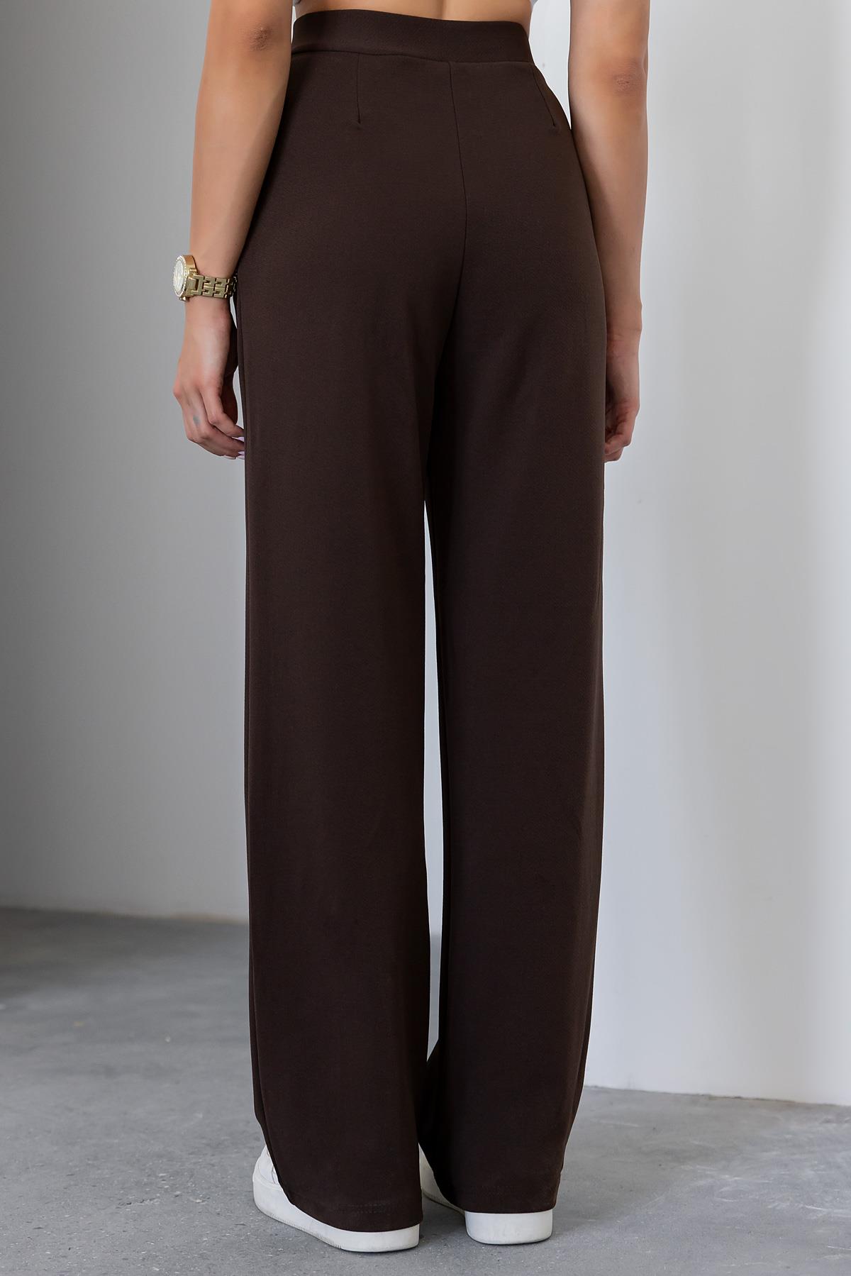 Palazzo Pants with Pockets - BROWN - Lebbse