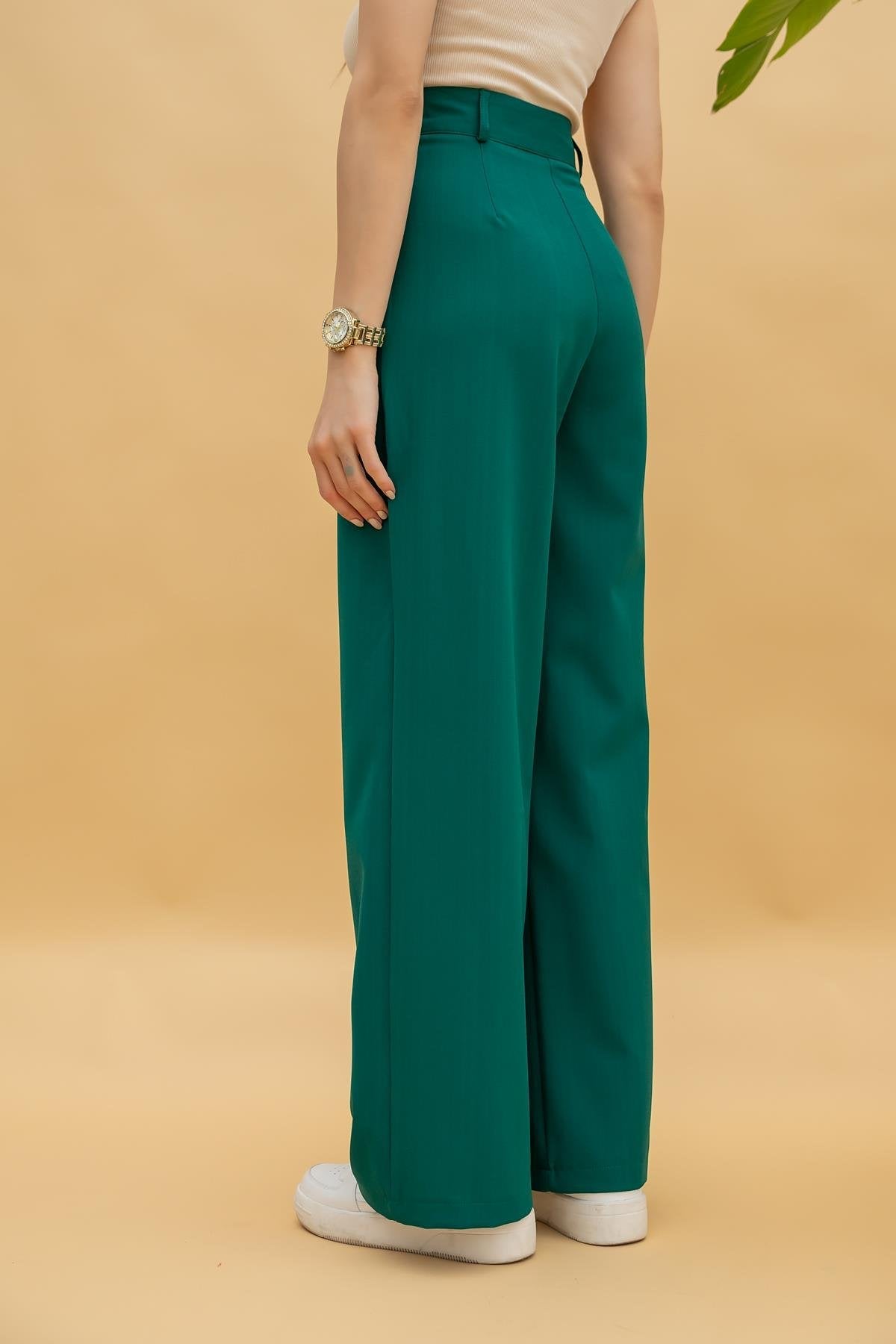 Palazzo Trousers with Pockets - GREEN - Lebbse