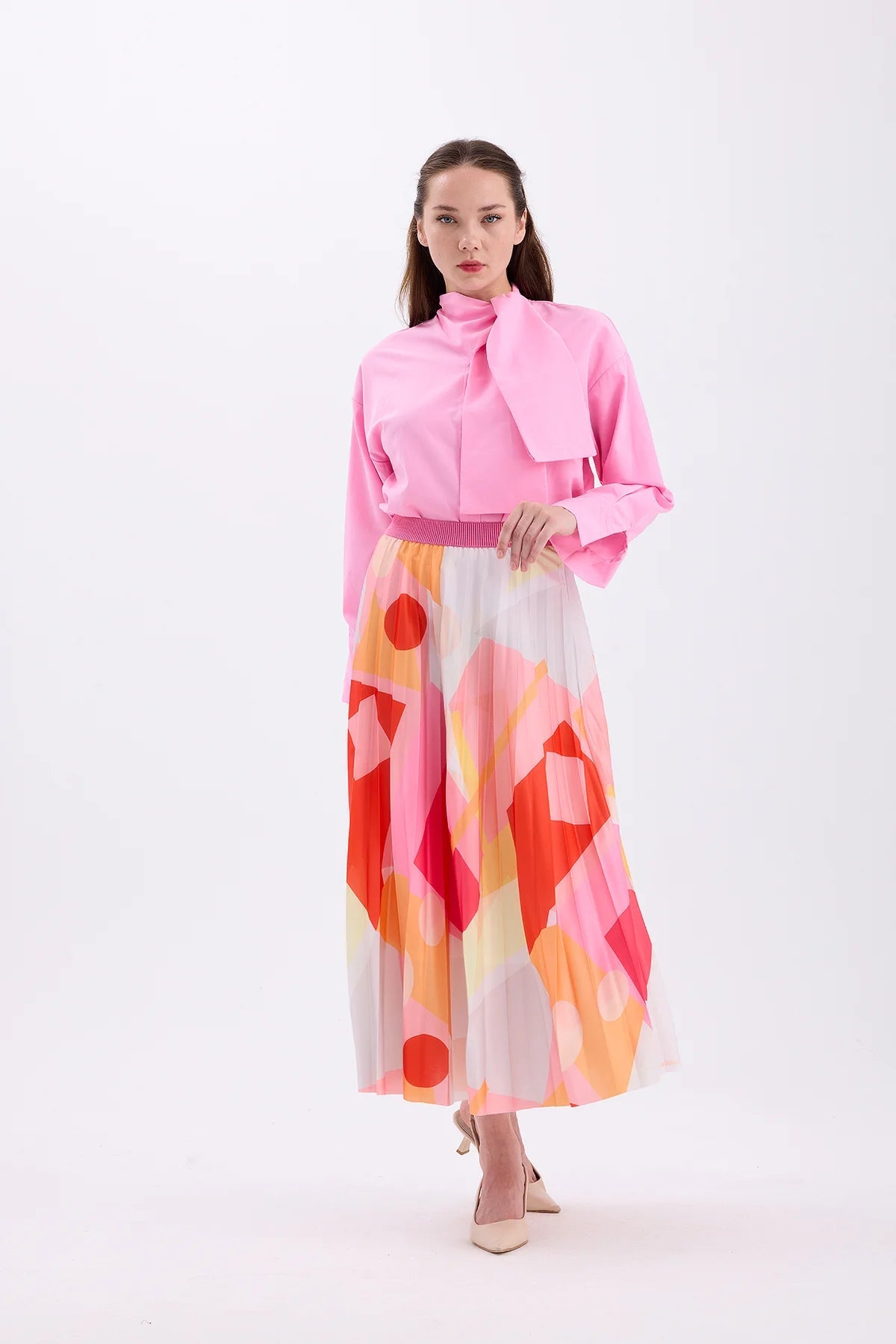 PATTERNED DRY ROSE PLEATED SKIRT | November Vibes | Skirt | Lebbse PATTERNED DRY ROSE PLEATED SKIRT | November Vibes | Skirt | Lebbse