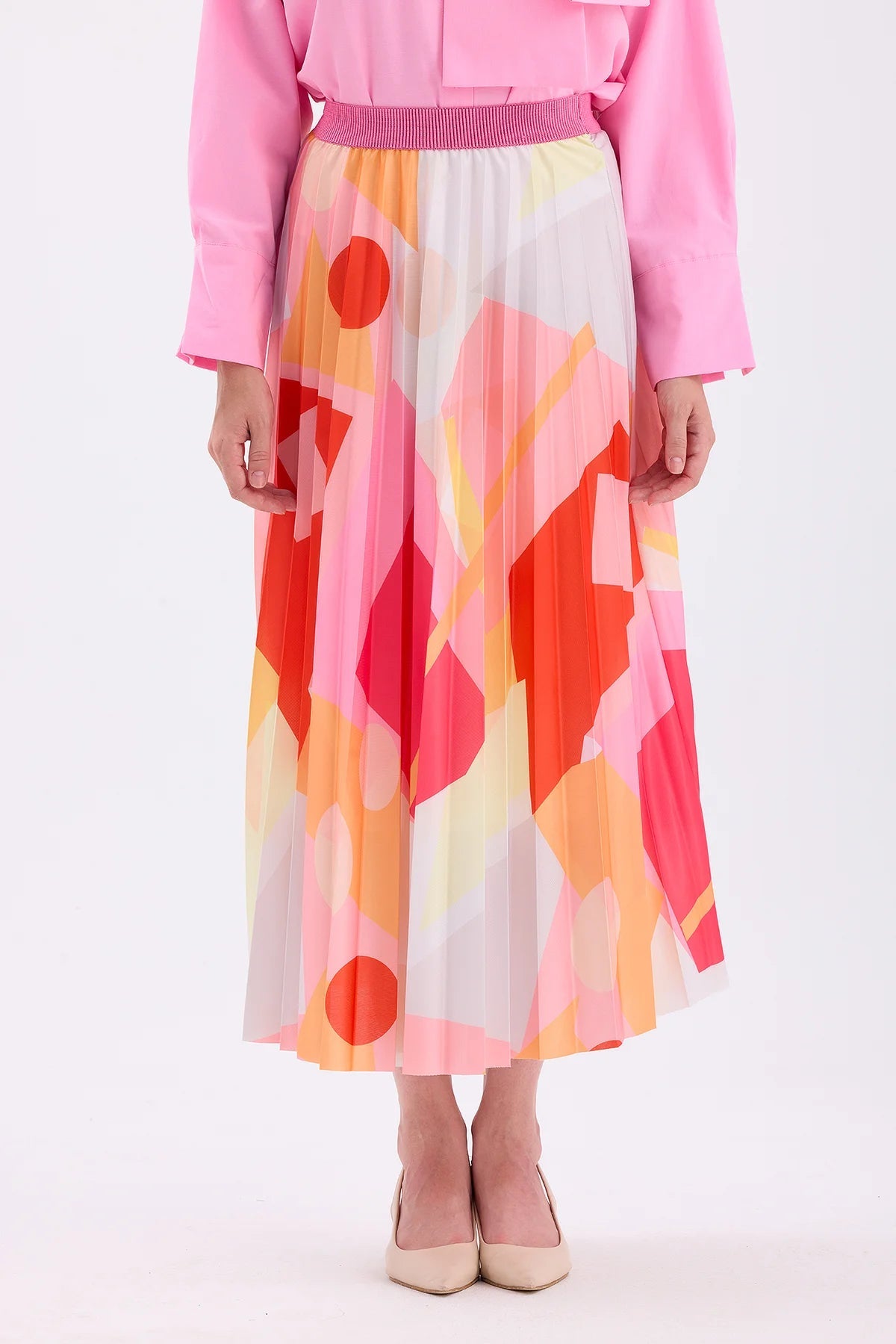 PATTERNED DRY ROSE PLEATED SKIRT | November Vibes | Skirt | Lebbse PATTERNED DRY ROSE PLEATED SKIRT | November Vibes | Skirt | Lebbse