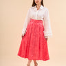 Patterned Flared Skirt Pomegranate - Lebbse