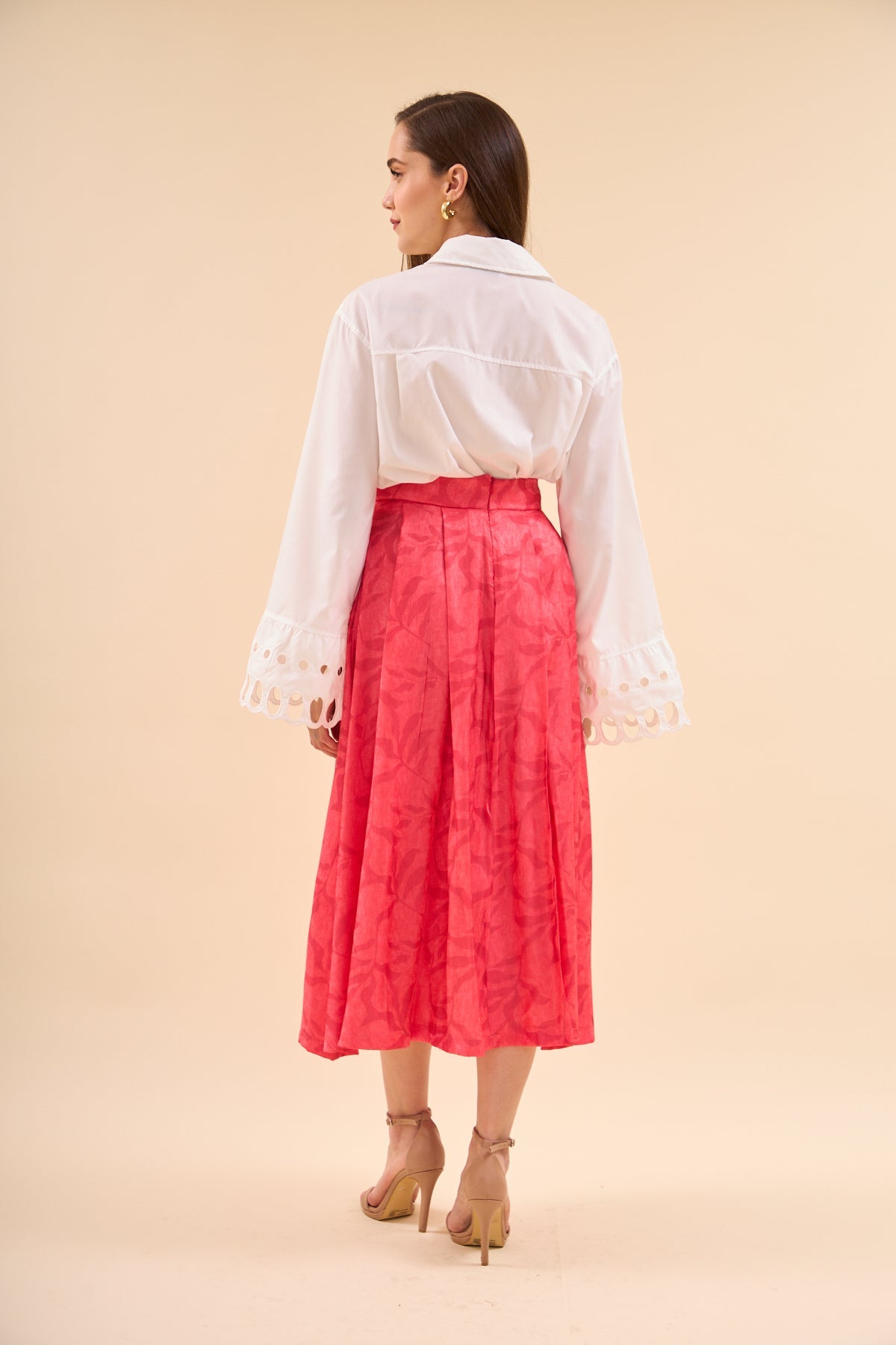 Patterned Flared Skirt Pomegranate | CLOTHES | Skirt | Lebbse Patterned Flared Skirt Pomegranate | CLOTHES | Skirt | Lebbse