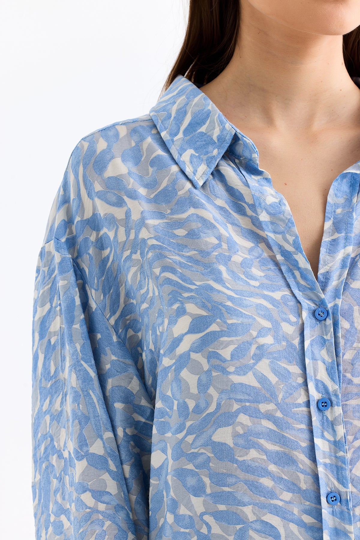 Patterned Shirt Light Blue - Lebbse