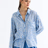 قميص نسائي منقوش باللون الأزرق الفاتح - Patterned Shirt Light Blue