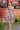 Patterned Sleeve Layered Dress - PINK - Lebbse