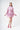 PINK FLORAL DRAPED CHIFFON DRESS - Lebbse
