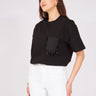 Poplin Stone Embroidered Tshirt Black - Lebbse