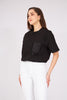 Poplin Stone Embroidered Tshirt Black - Lebbse