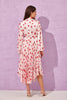 3- فتحة الرقبة فستان V بودرة بياقة وأكمام طويلة وطيات - Powder V-Neck Tie Detailed Long Sleeve Pleated Patterned Dress