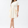 فساتين كريب سادة فاخر بتفاصيل وردة كبيرة - Premium Big Rose Detailed Crepe Dress