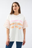 Printed and Cord Detailed Tshirt - Lebbse