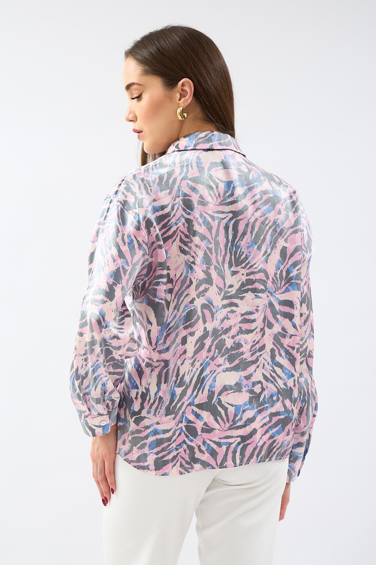Printed Patterned Shirt Pink Blue | November Vibes | Lebbse Printed Patterned Shirt Pink Blue | November Vibes | Lebbse
