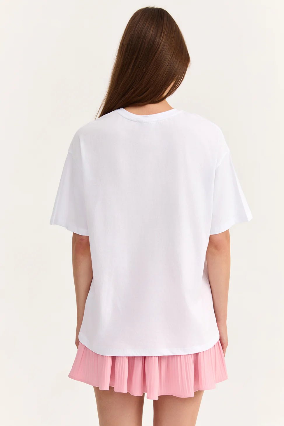 Printed T - Shirt White with Stone Accessories - Lebbse