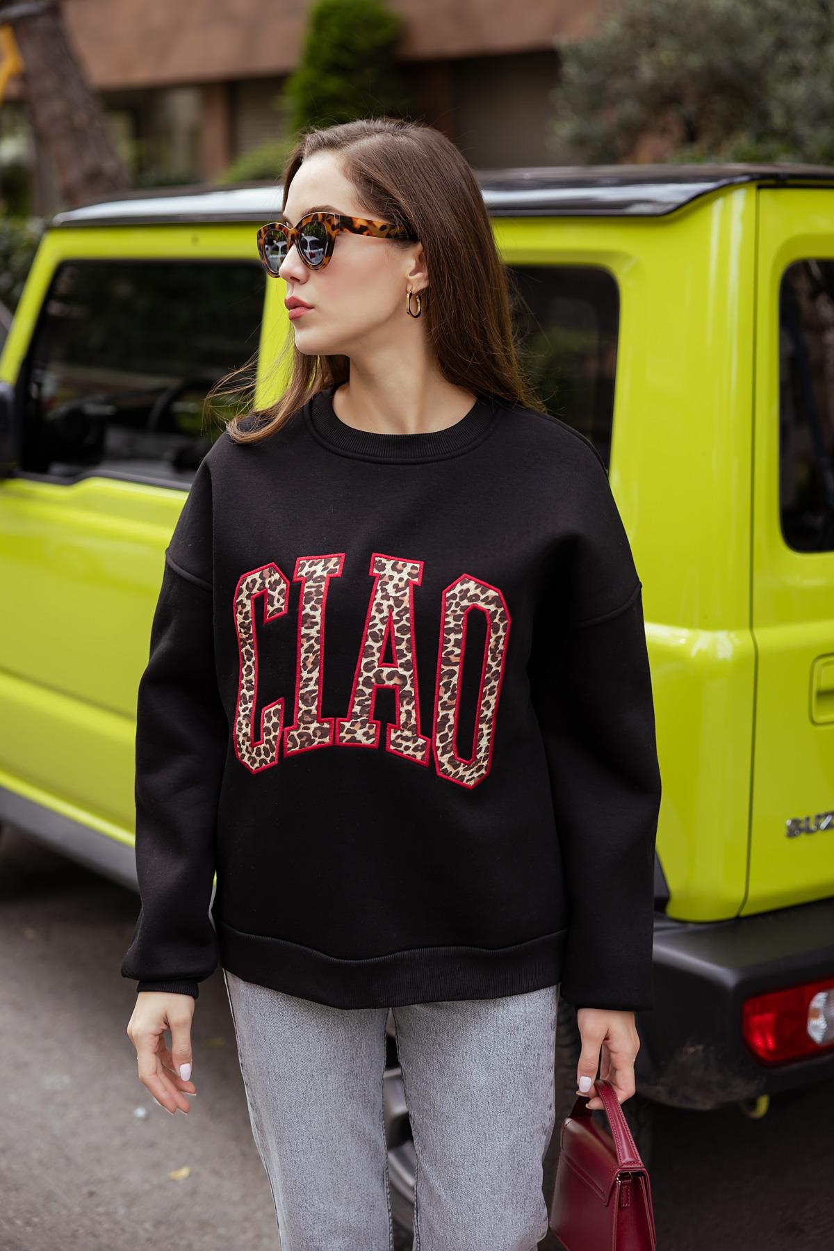 Raised Sweatshirt - BLACK - Lebbse