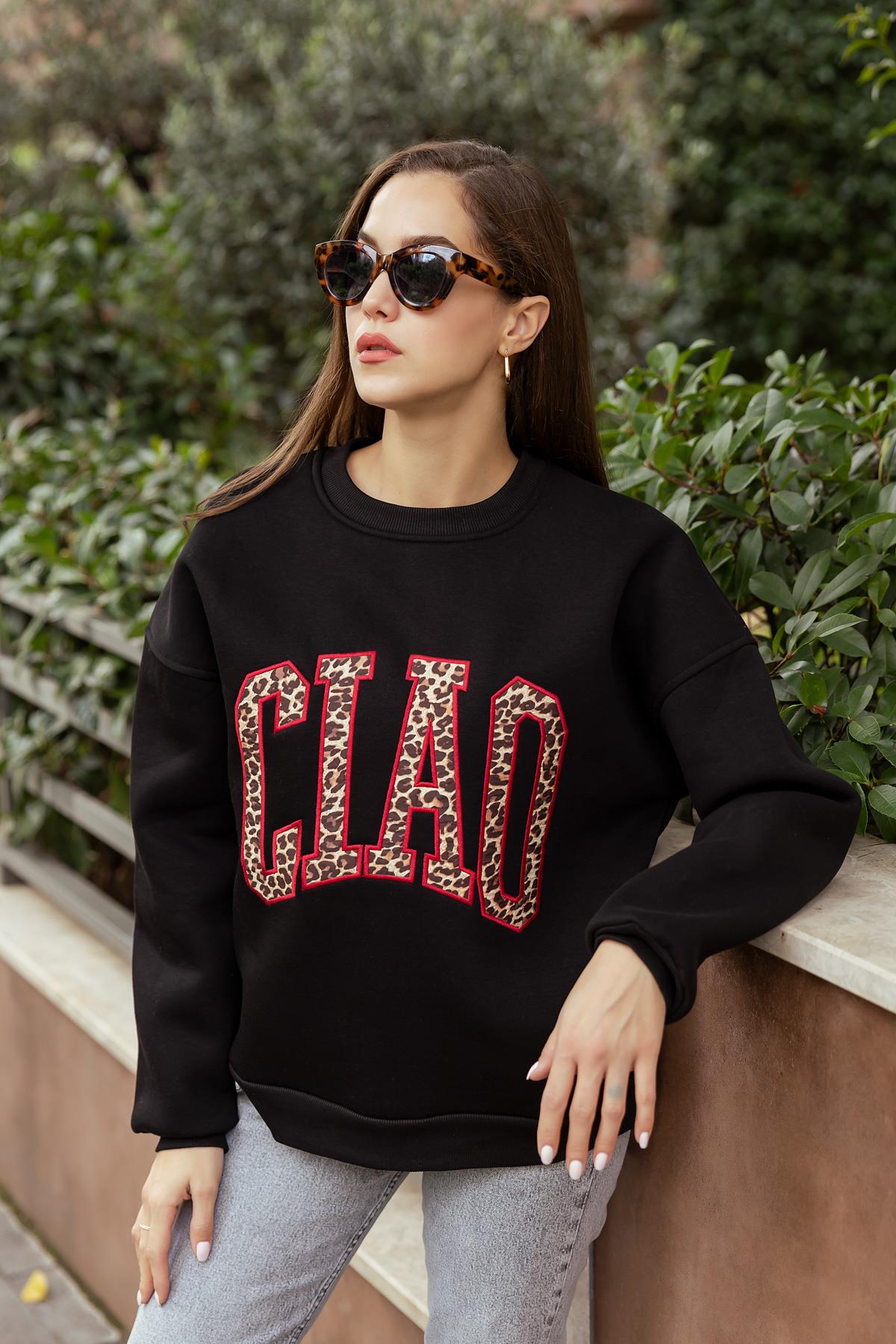 Raised Sweatshirt - BLACK - Lebbse