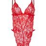 Red Lace Stud Knitted Body - Lebbse