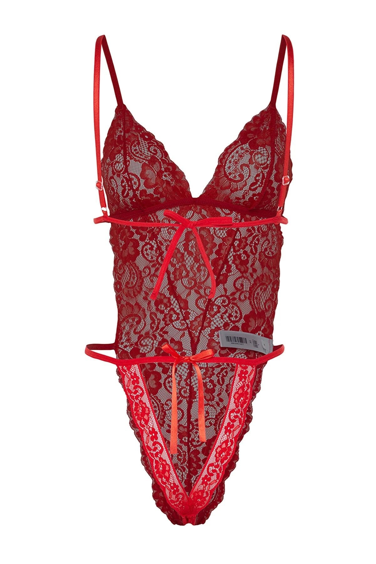 Red Lace Stud Knitted Body | Clothing | Home Wear | Lingerie Red Lace Stud Knitted Body | Clothing | Home Wear | Lingerie