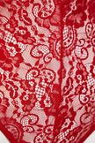 Red Lace Window/Cut Out Detail Snap Bodysuit - Lebbse