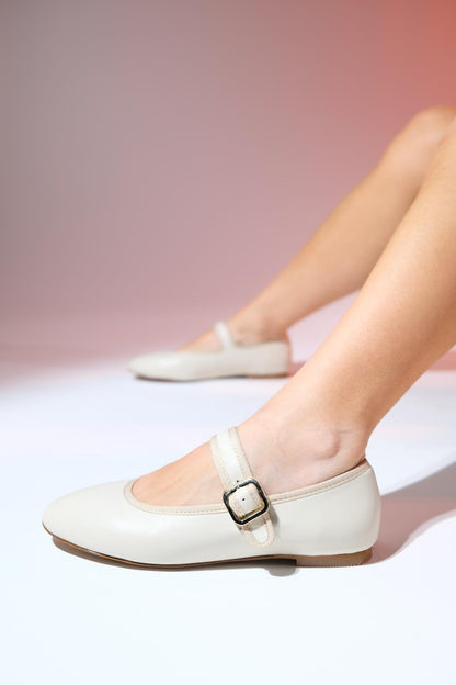 ROLLO Beige Skin Women's Ballerina Shoes - Lebbse