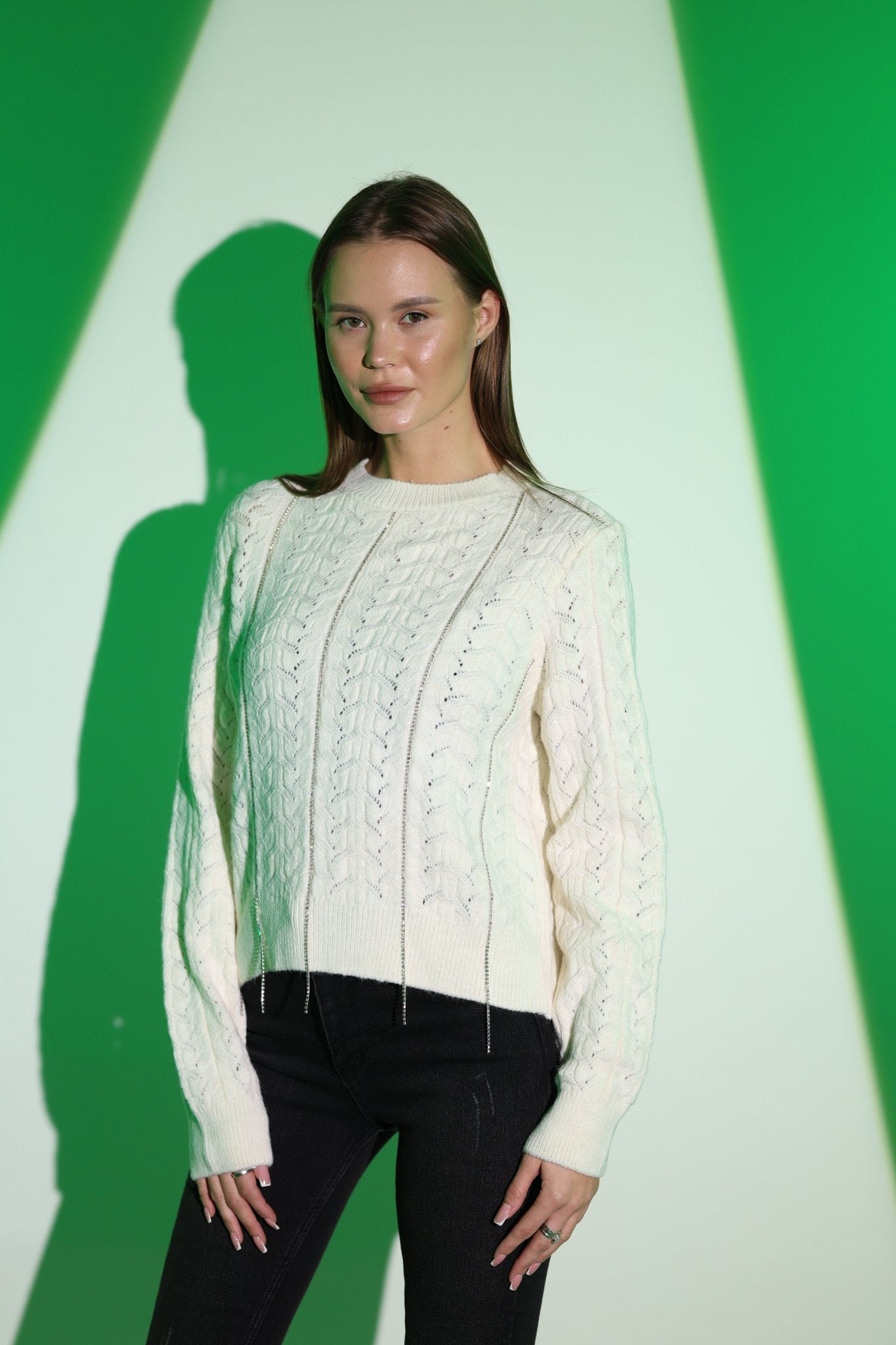 Row Stone Detailed Sweater - Lebbse