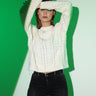 بلوزه تريكو نسائي واحبال مرصعة بالاحجار - Row Stone Detailed Sweater