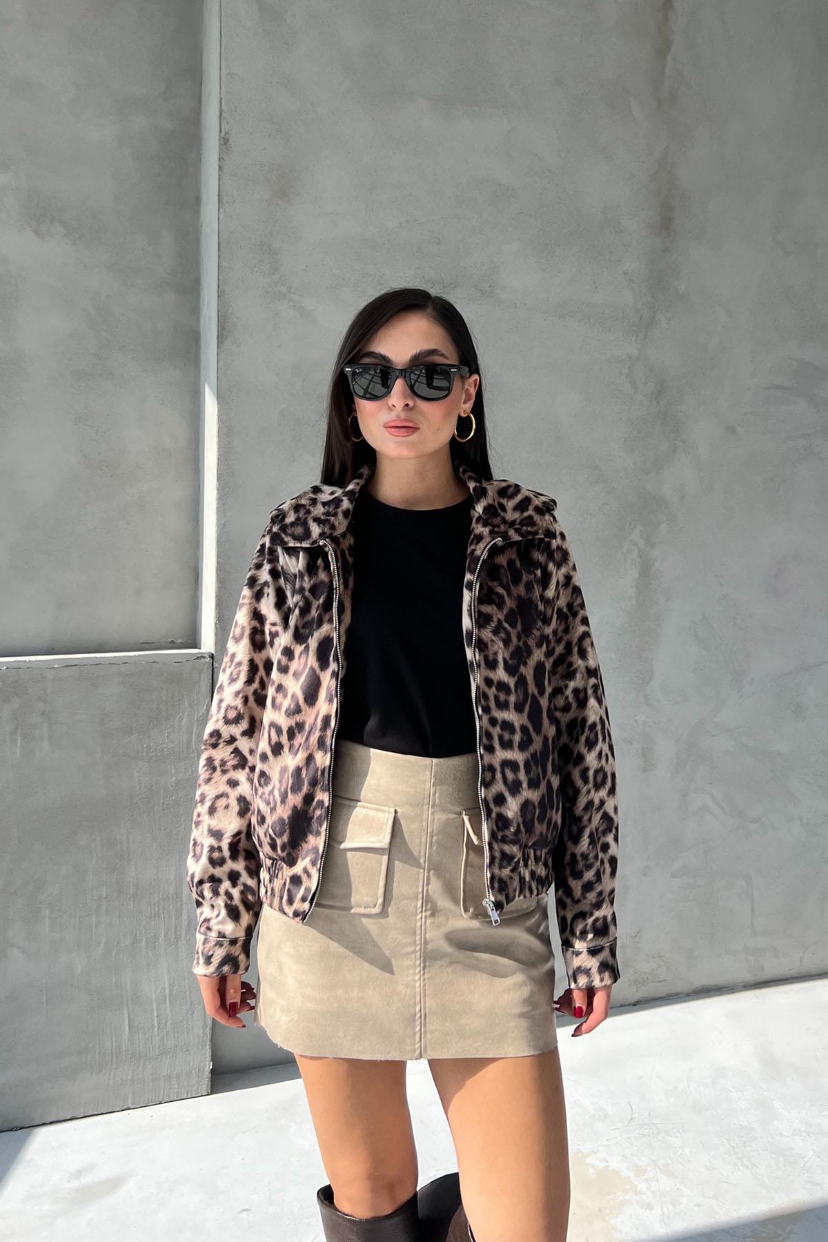 Leopard Pattern Premium Suede Jacket