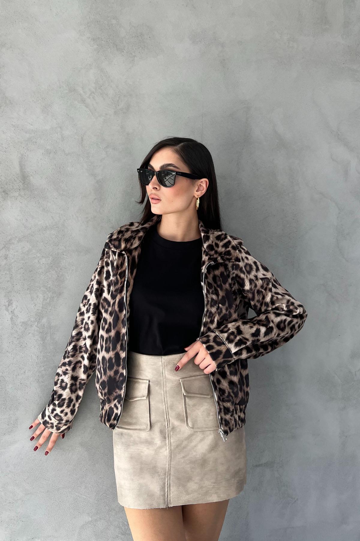 Leopard Pattern Premium Suede Jacket