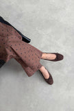 GALO BROWN SUEDE BOW DETAIL WOMEN’S BALLET FLATS