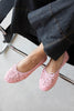 DREW POWDER PINK LACE & MESH DETAIL WOMEN’S BALLET FLATS