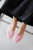 DREW POWDER PINK LACE & MESH DETAIL WOMEN’S BALLET FLATS