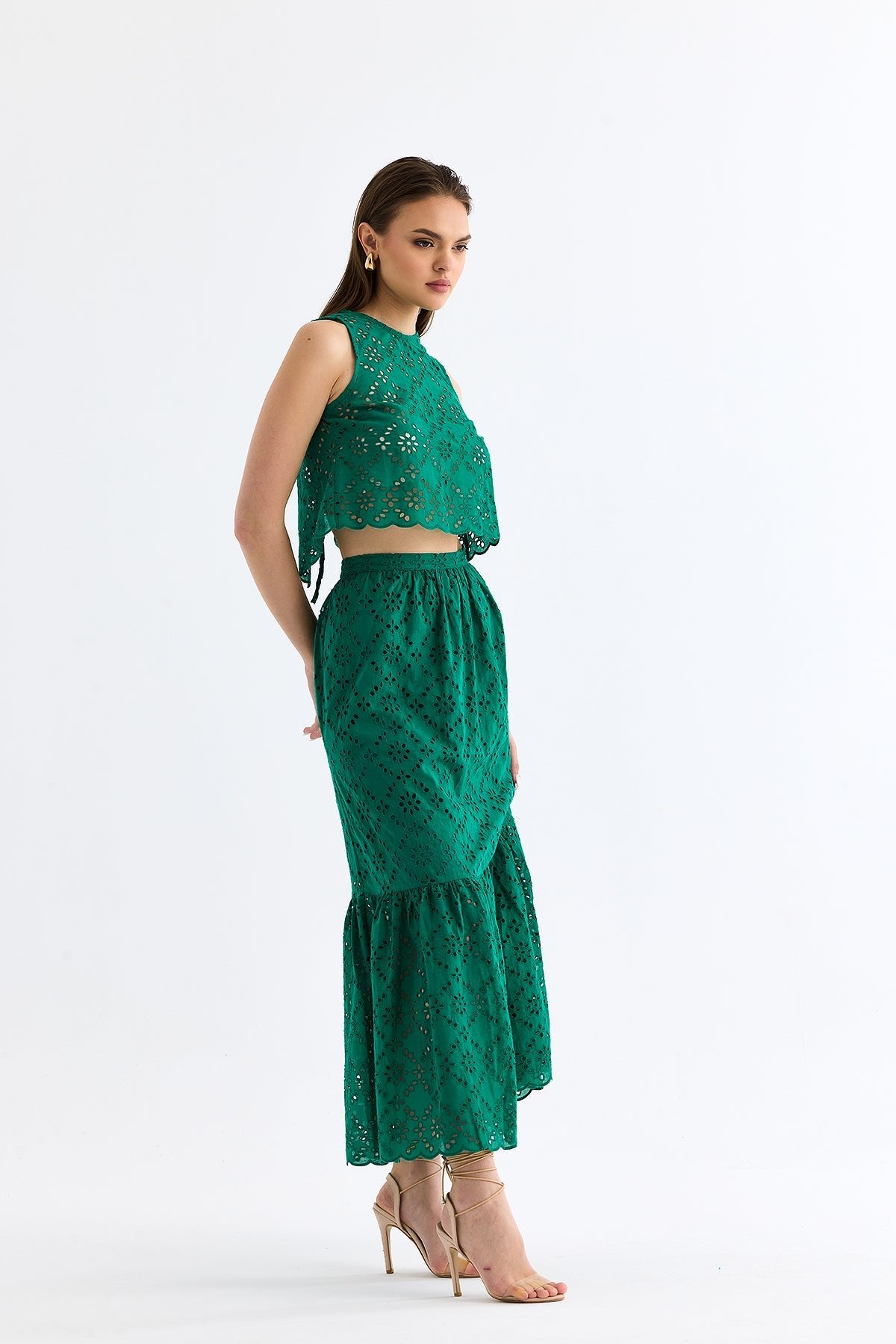 Scallop Skirt Set Green - Lebbse