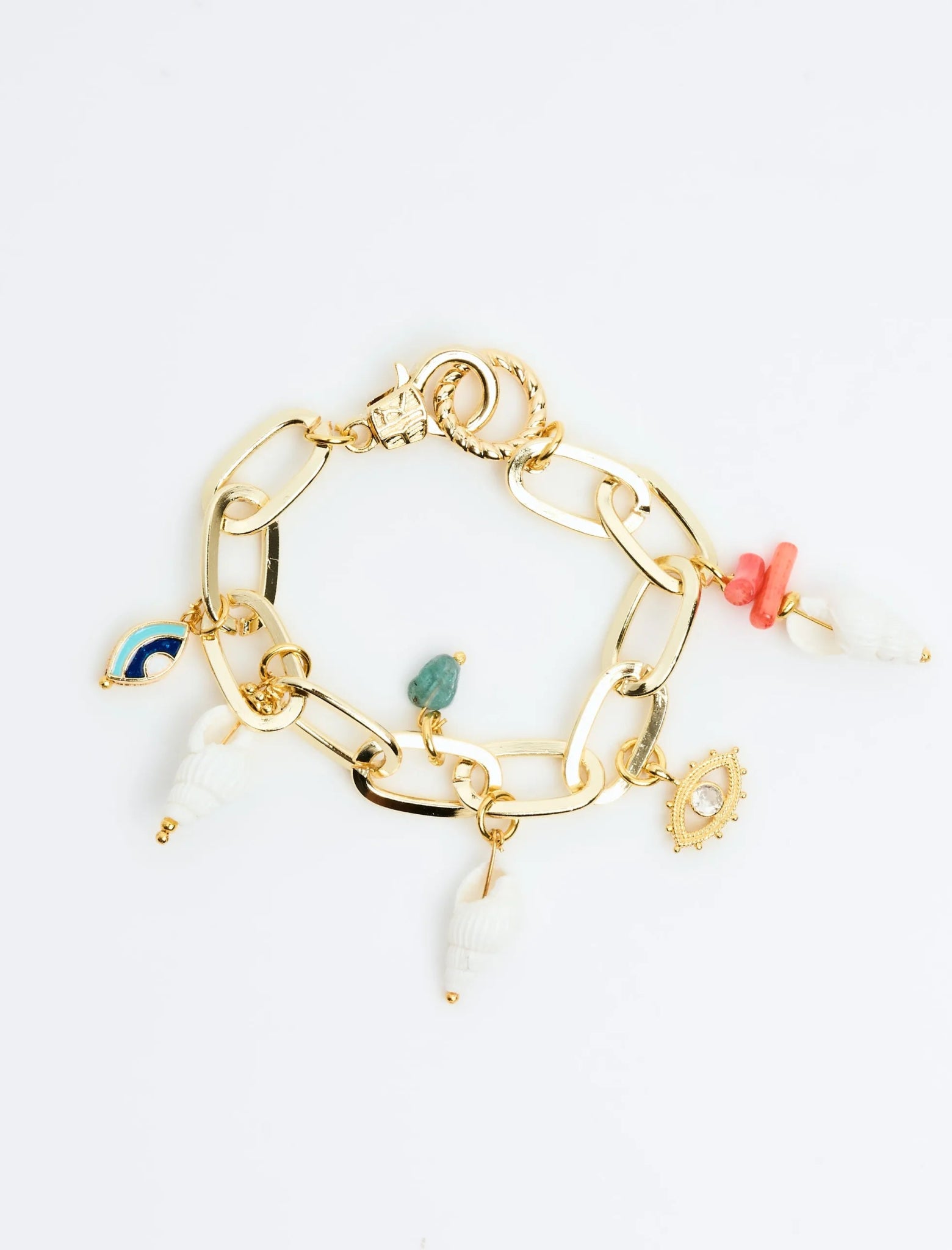 Seashell Figured Eye Detail Bracelet - Lebbse