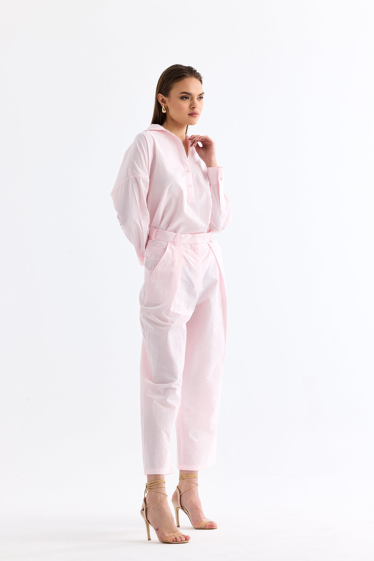 Shalwar Type Parachute Trousers Pink - Lebbse