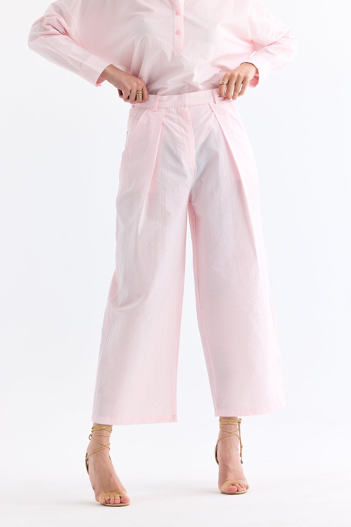 Shalwar Type Parachute Trousers Pink - Lebbse