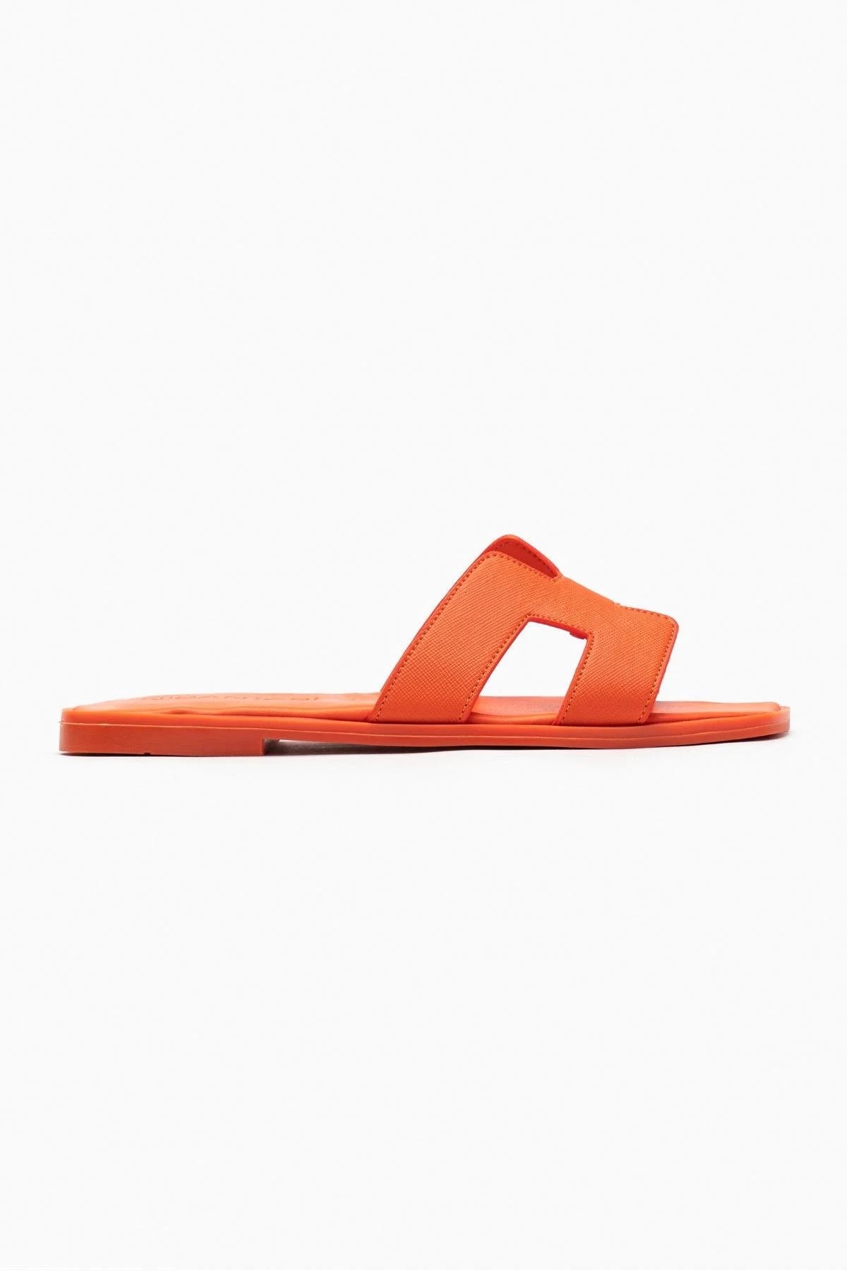 SHANE ORANGE MATTE FLAT SOLE WOMEN'S SLIPPERS - Lebbse