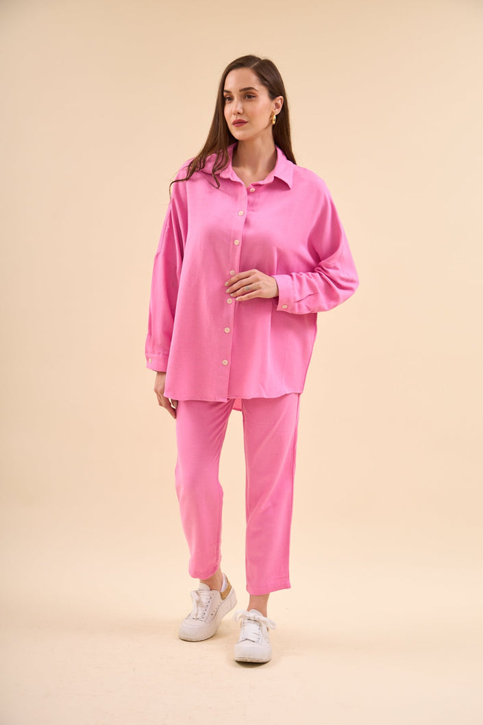 Shirt Trousers Set Pink - Lebbse